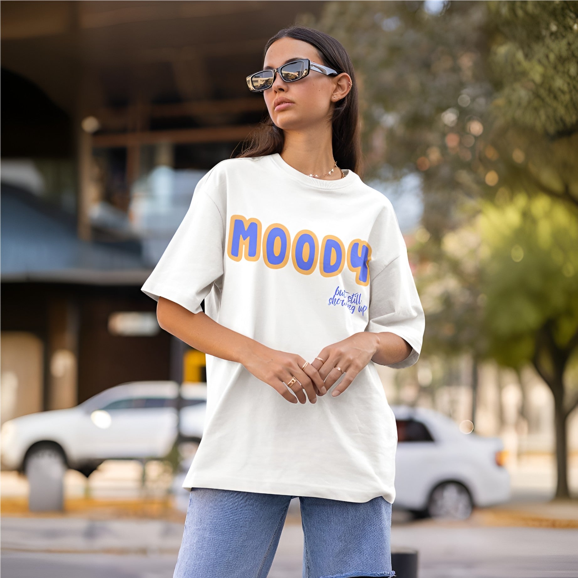 Moody (But Still Showing Up) Oversized Tee